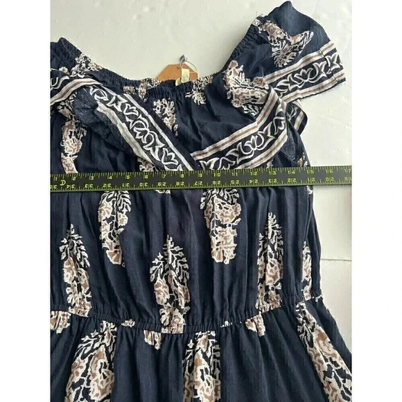 Kori America Womens Navy Blue Floral Off The Shoulder Maxi Dress Size S - Picture 8 of 12